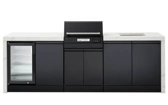 TCEK-04-eXtreme-Electric-Kitchen-white-bench-black-fridge Extreme Electric Kitchen TCEK-04