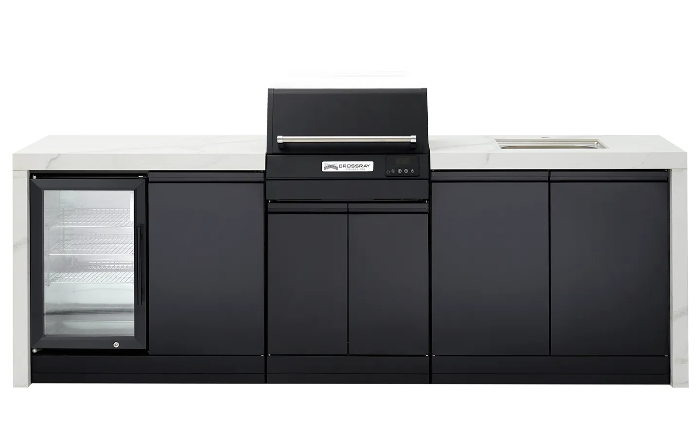 TCEK-04-eXtreme-Electric-Kitchen-white-bench-black-fridge Extreme Electric Kitchen TCEK-04