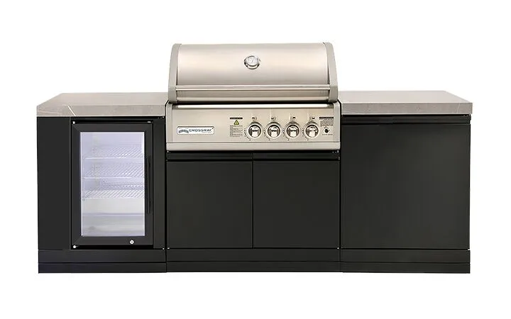 TC4K-MINI-4B-black-fridge-720×450-1 Compact Gas Outdoor Kitchen with Fridge