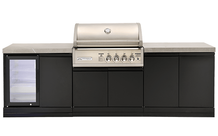 TC4K-07-4BS-Outdoor-kitchen Gas 4B Outdoor kitchen with under bench sink and single fridge