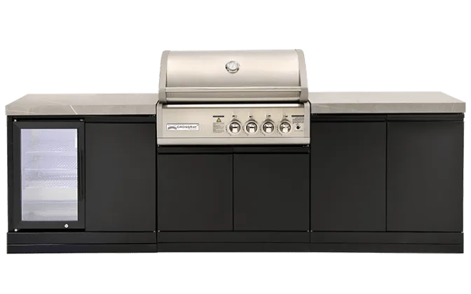 TC4K-07-4BS-Outdoor-kitchen Gas 4B Outdoor kitchen with under bench sink and single fridge