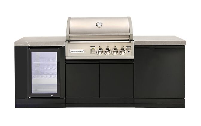 TC4K-MINI-4B-black-fridge-720×450-1 Compact Gas Outdoor Kitchen with Fridge