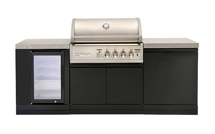 TC4K-MINI-4B-black-fridge-720×450-1 Compact Gas Outdoor Kitchen with Fridge