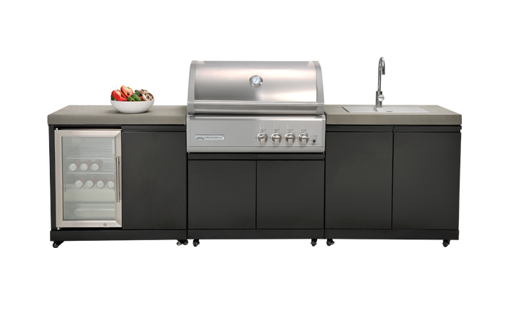 4 Burner Gas Kitchen Fridge Sink